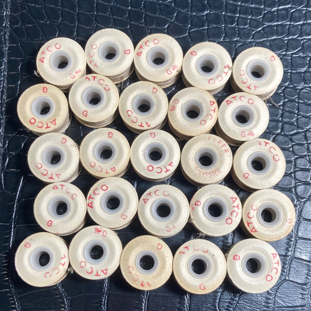 25 ATCO Style‎ G TAN Fiber Polyester Prewound Bobbins
